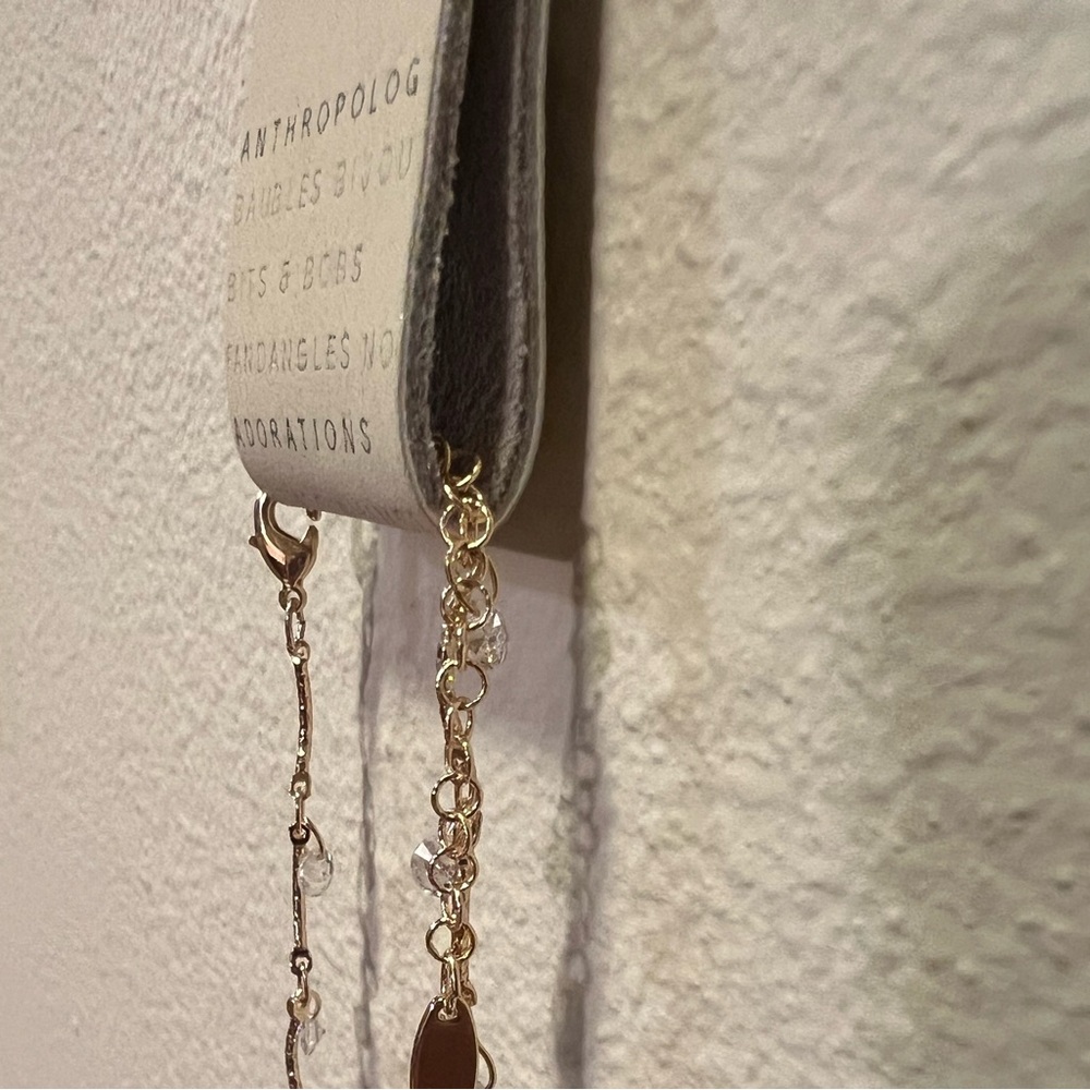 Anthropologie Drippy Crystal Necklace - Gold - NWT - Picture 11 of 16